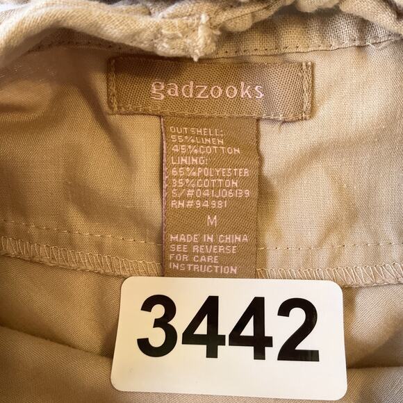 Gadzooks Women Dress M Beige Linen Floral Embroidery Halter A-Line Knee Length - Picture 2 of 11